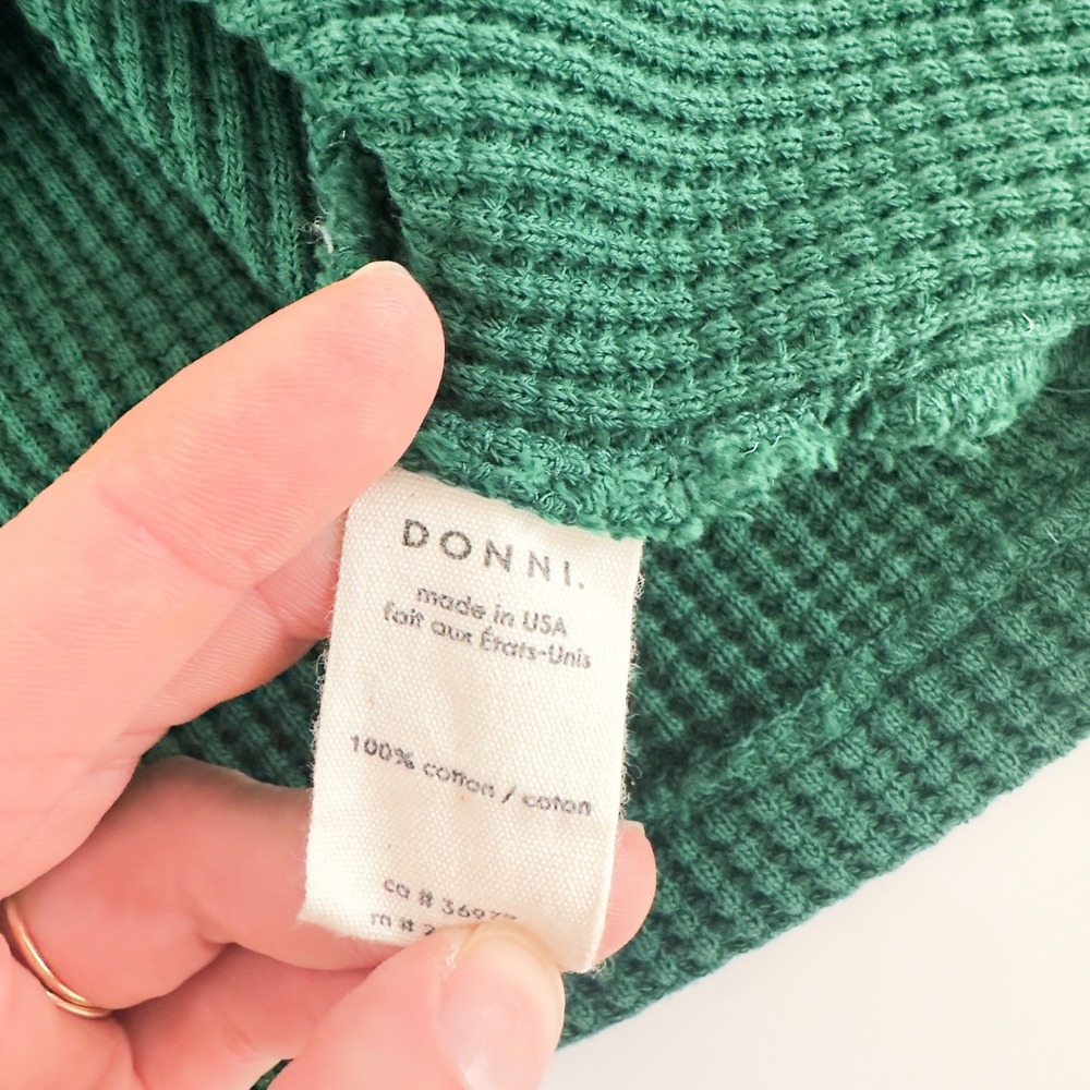 DONNI Henley Forest Green 100% Cotton S - Picture 5 of 5